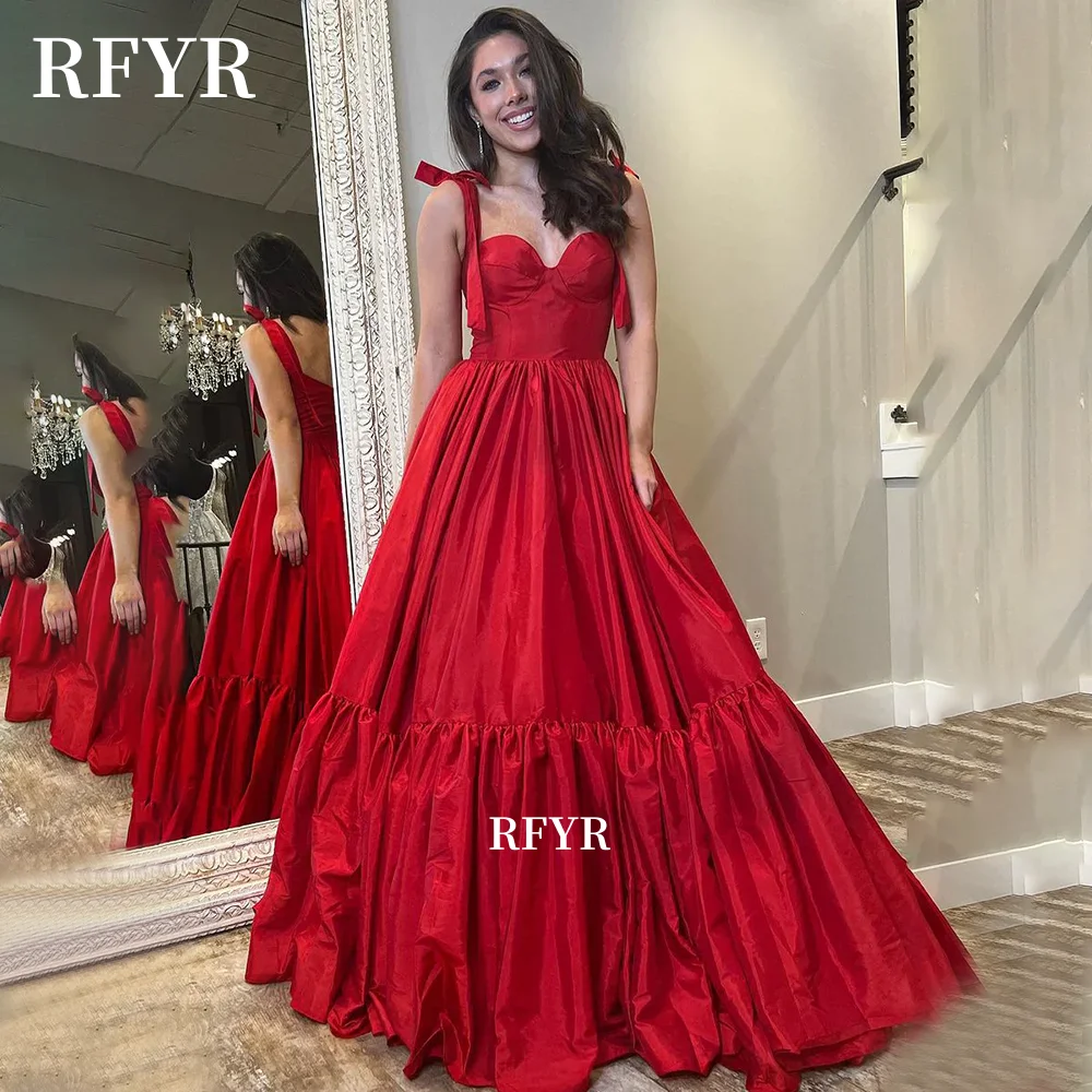 

RFYR A-Line Prom Dress Satin Evening Dress Sweetheart Celebrity Dress Formal Occasion Dresses vestidos de fiesta Customized