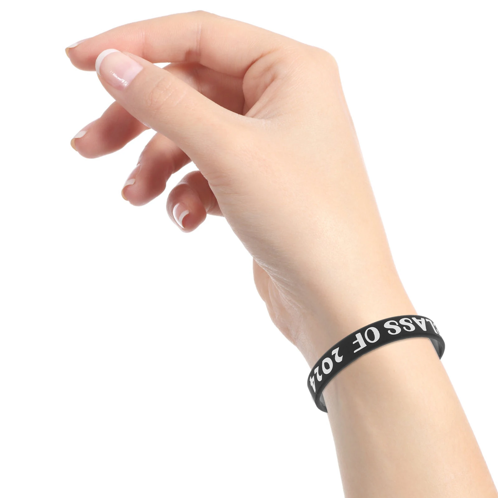 

50pcs Graduation Silicone Bracelets Class of 2024 Party Favors Elastic Wristbands Reusable Bulk Gifts Nurse Accessories