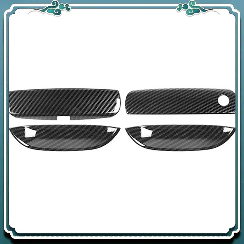 

ABTU-Carbon Fiber Car Side Door Handle Bowl Protector Cover Trim Molding ABS Door Handle Cover For Dodge Challenger 2015-2020