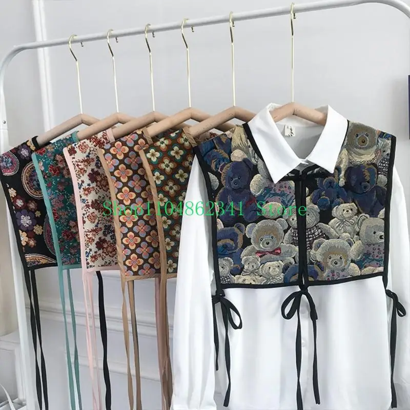 652f-女性中国風の刺繍ハーフトップショールヴィンテージ-flroal-チャイナ偽襟装飾ネックカバーディッキーケープレット