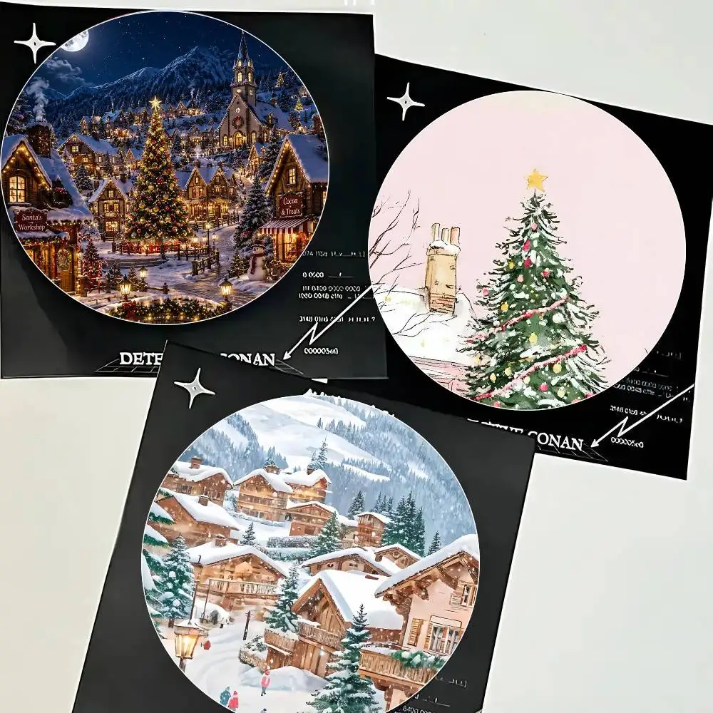 Christmas Atmosphere Cartoon Style Badge Brooches On Backpack Decoration Round Enamel Pins For Accessorys