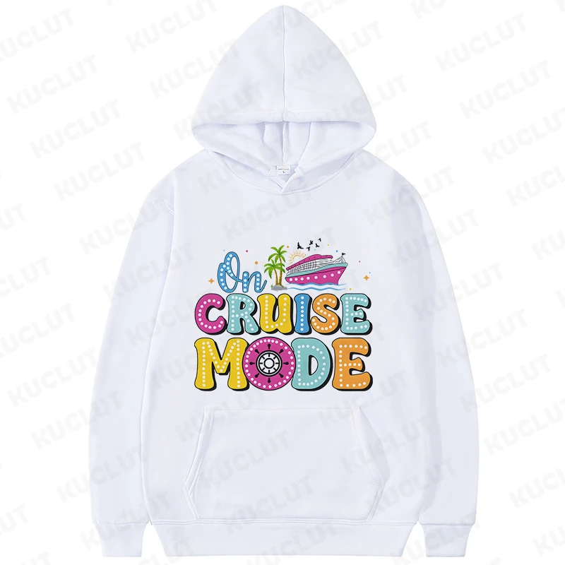 Op Cruise-Modus Hoodies Familie 2025 Cruise Team Hoodies Trui Dames Sweatshirt Gepersonaliseerde Crew Girls Trip Bovenkleding