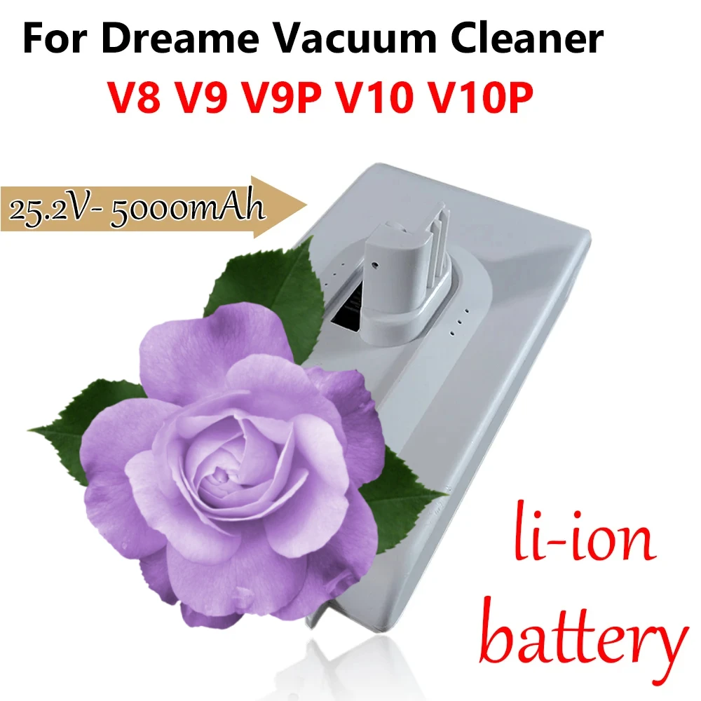 

5000mAh for Xiaomi Dreame V8 V9 V10 25.2V Replacement Lithium Battery V9P XR VVN3 VVN4 Handheld Cordless Vacuum Cleaner battery