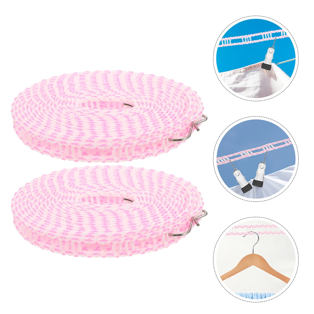 

2PCS 5M PE Clothesline Rope Windproof Skid proof Clothes Line Outdoor Outdoor Clothes Line for Home Backyard Travel