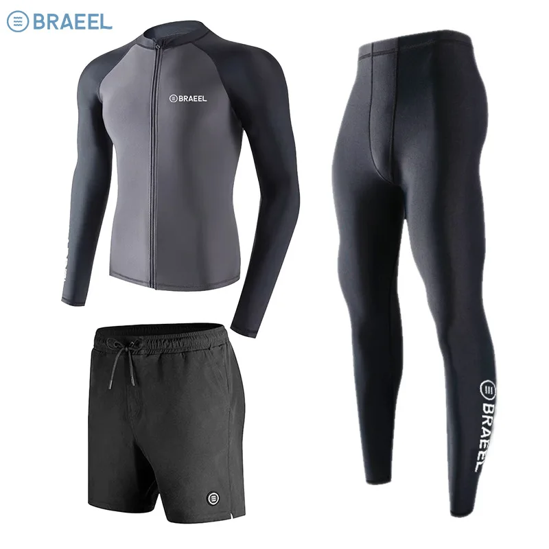 Korea Summer Swimming Suit for Men Rash Guard Wetsuit UV-Protective Quick-Dry Surfing Suit Snorkeling Swimwear