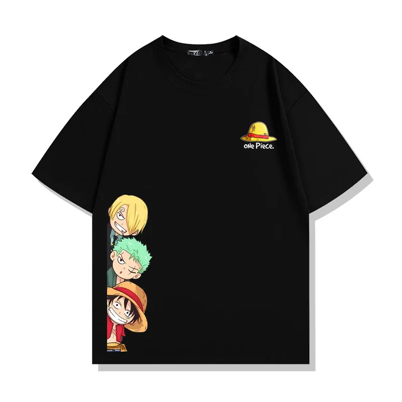 Camiseta Anime Harajuku masculina, chapéu de palha, pirata, macaco, D, Luffy, camiseta gráfica manga, tops de manga curta, roupas masculinas, 1 peça