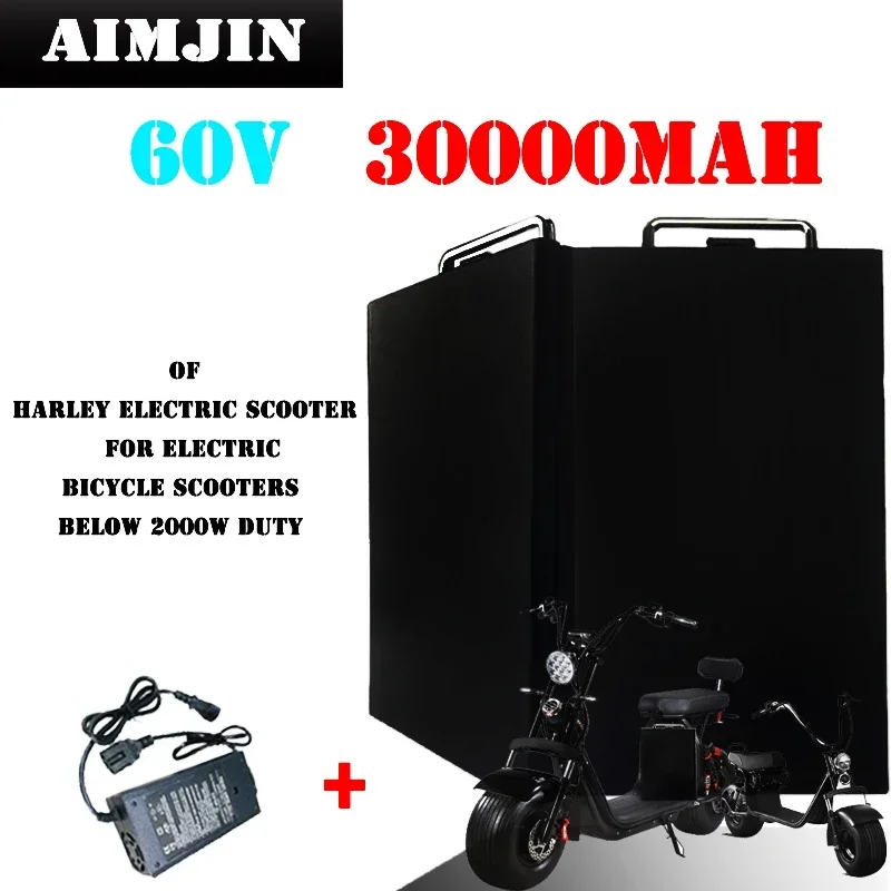 

2024 NEW 60V 30Ah 16S8P 67.2V 18650 Battery Pack of Harley Electric Scooter for Electric Bicycle Scooters Below 2000W Duty