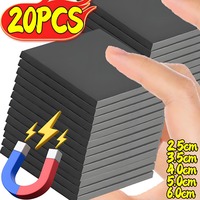 20/5PCS Square Self Adhesive Magnetic Sheets Flexible Soft Home Refrigerator Magnets for Blackboard Office DIY Sticky Stickers