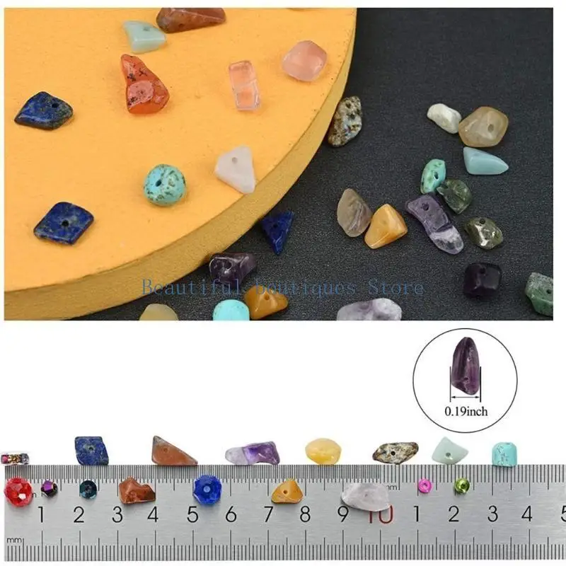 

U4LF 1 Set Natural Irregular Gemstones Beads with Jump Rings Ear Hooks Scissors Lobster Clasps for DIY Jewelry Making
