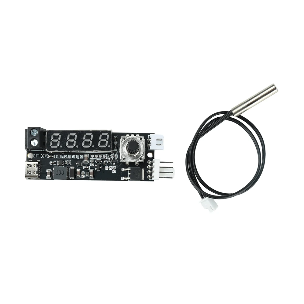 4-Draht-PWM-Lüftergeschwindigkeitsregler mit Digitalanzeige, Intelligente Temperaturgesteuerte Kühlung, 5V 12V Typ-C-Stromversorgung – Detail 13