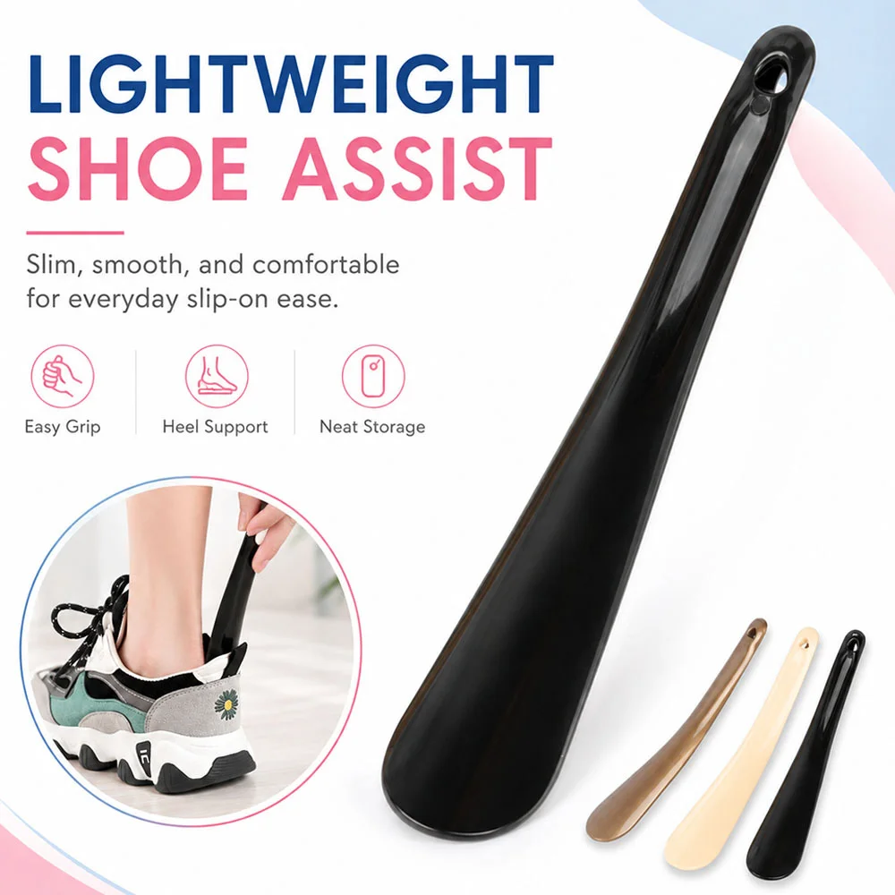 1-2 PCS Flexible Travel Shoe Horn Professional Plastic Lifter Helper Stick Boots Lightweight Portable Durable Spoon Shaped Aid