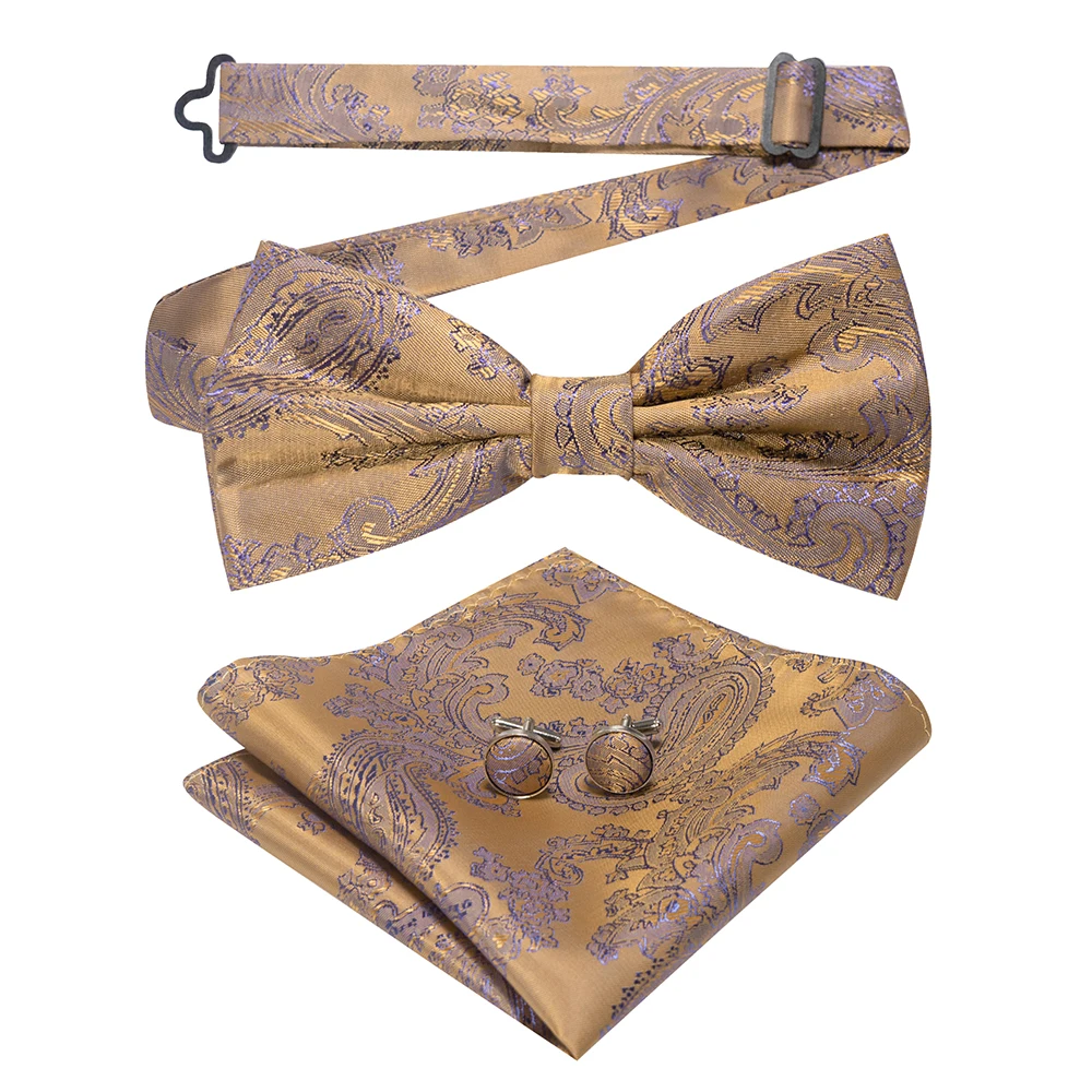 East epische neue Mode blau grün Paisley Fliege Set für Männer weiche Taschentuch Qualität Manschetten knopf Herren Accessoire Hochzeits geschenk – Detail 16