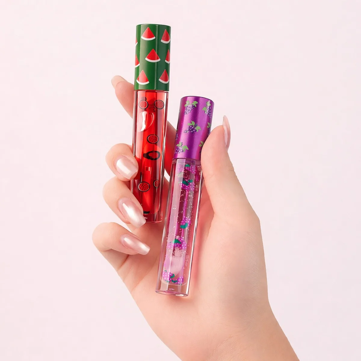 Clear PVC Box 6 Piece Fruit Lip Gloss Lip Oil Private Label Custom Logo Vegan Makeup Wholesale Cosmetics Beauty Essentials