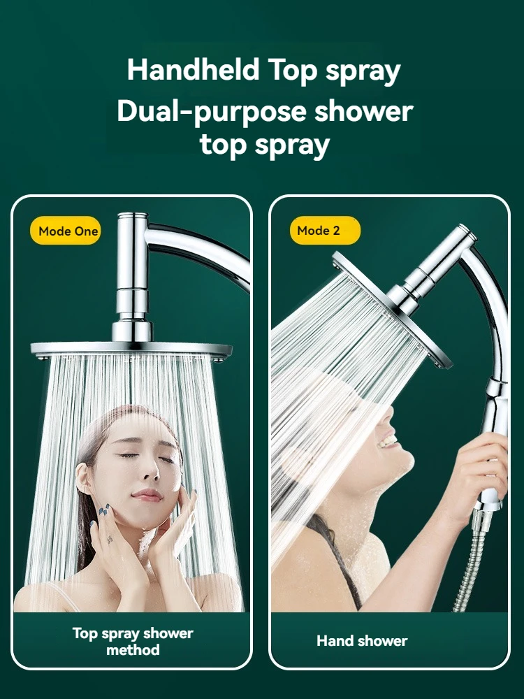 High Pressure Large Stainless Steel Square Rain ShowerHead WithShower Arm Waterfall Full Body Coverage Easy to Clean and Install