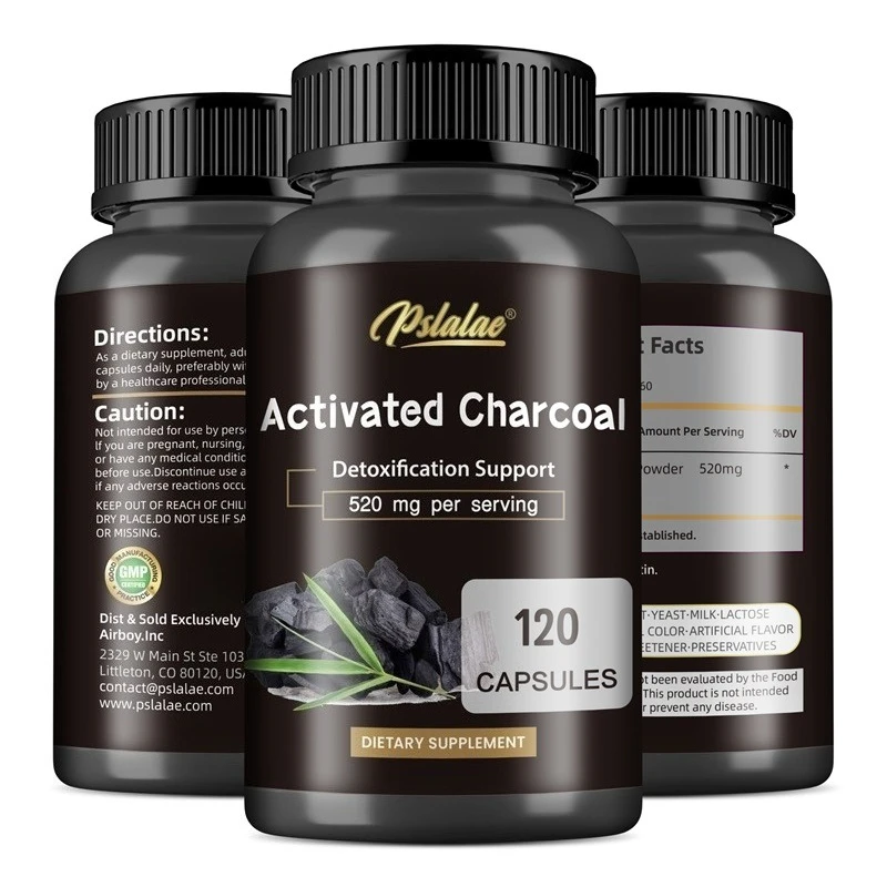 

Activated Charcoal Capsules - Supports Respiratory and Immune System Health, Promotes Liver and Kidney Detoxification, Non-GMO