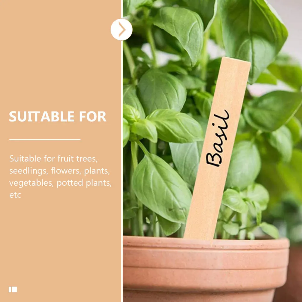 

50pcs Wooden Plant Labels Blank Garden Tabs For Plant Name Tags Vegetable Category Signs Outdoor Pot Decors Lawn Ornaments