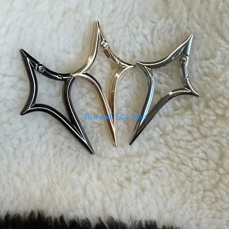 HX6F Elegant Press Open Keychain Featuring Crosses And Star Designs