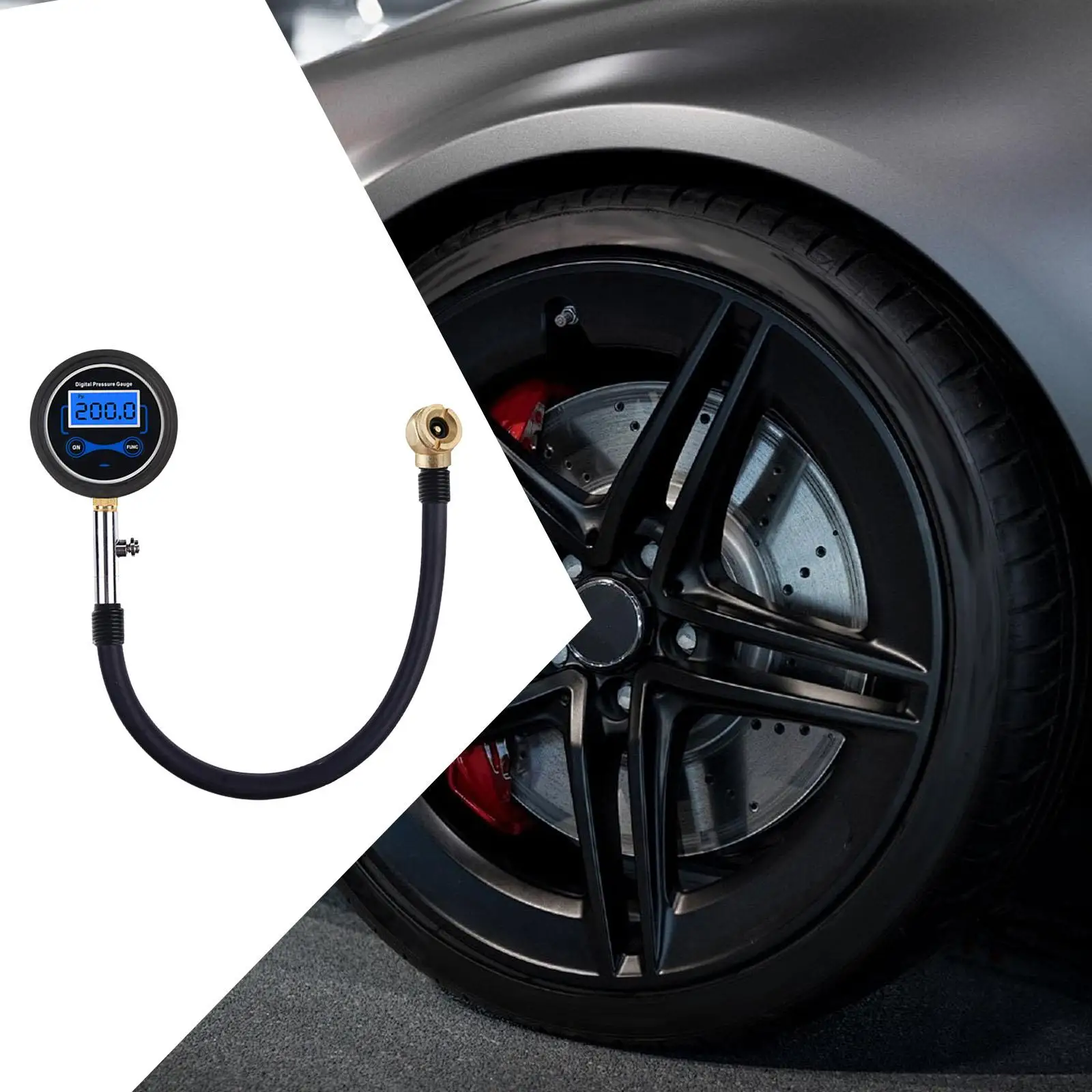 

Car Tire Pressure Gauge Digital Measurement Tool Accurate LCD Display for SUV Truck Motorcycle Tire Inflate Connector