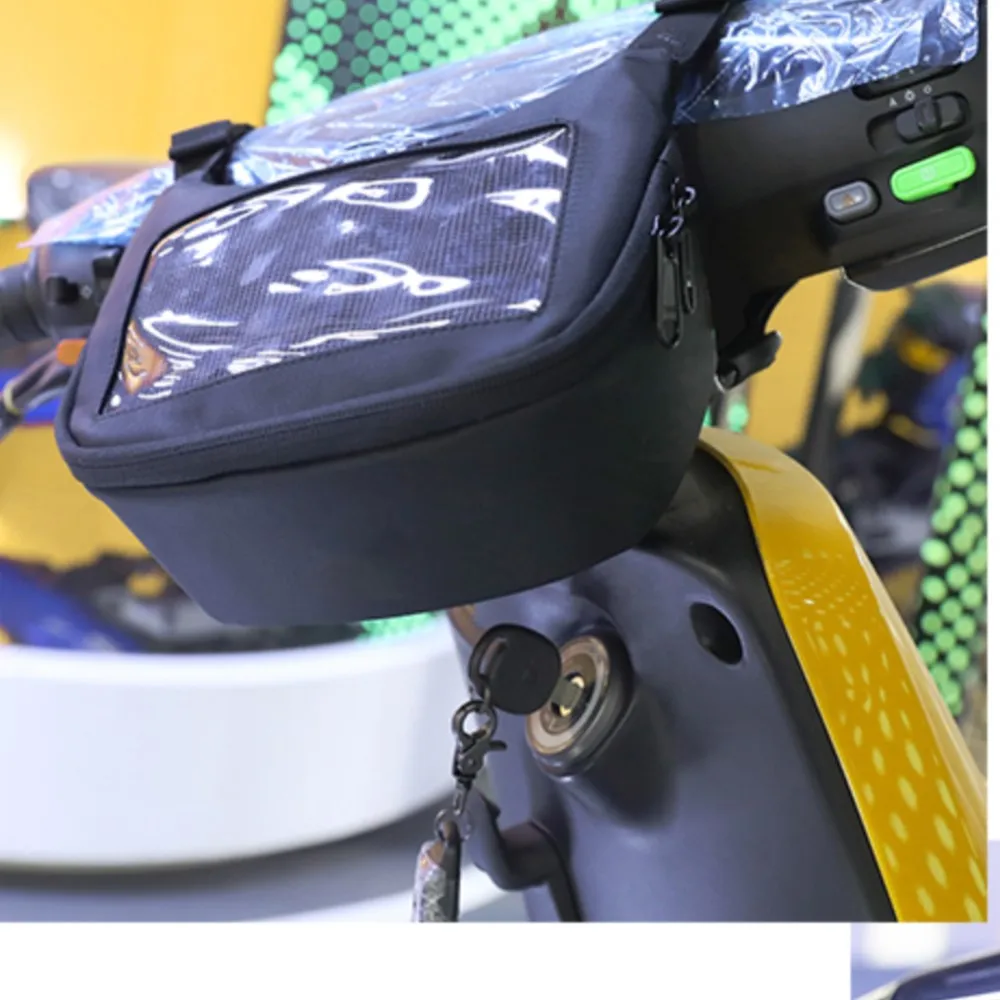 

Motorcycle Handlebar Bags Waterproof Bag Touch Screen Phone Holder Motorcycle Front Basket Handlebar Storage Bag Tool Box
