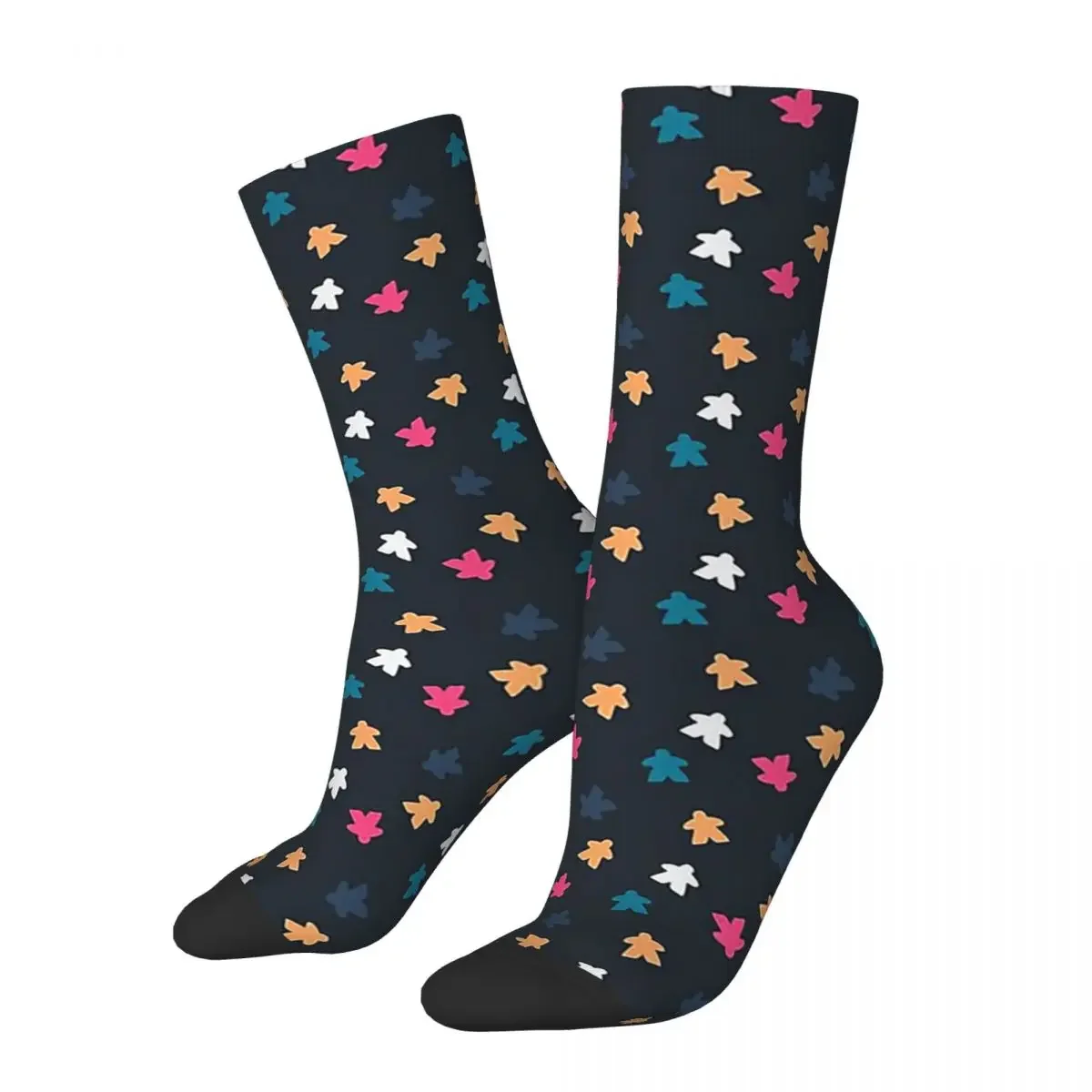 Dark Meeple Pattern Socks Harajuku Sweat Absorbing Stockings All Season Long Socks Accessories for Man's Woman's Gifts