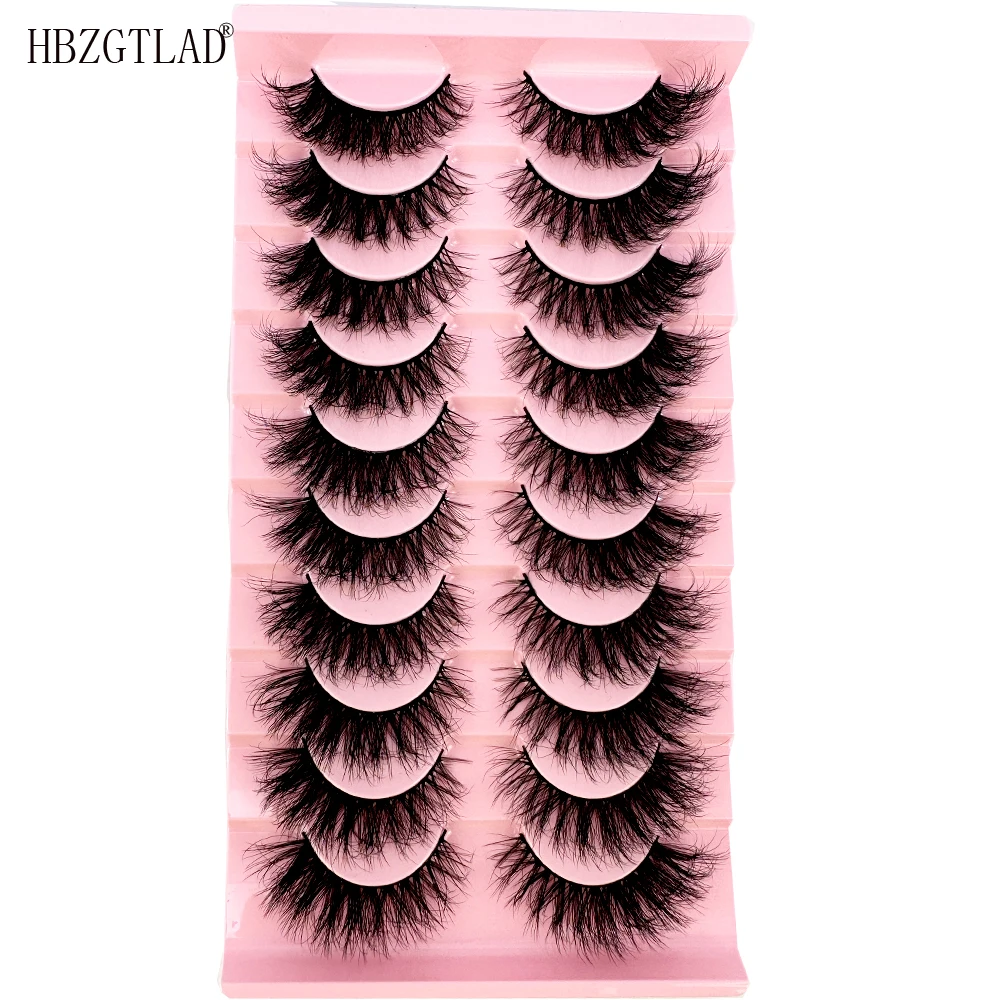 Realistic Cat Eye Lashes 10 pairs 8D Faux Mink Eyelashes Winged End Eye Elongated Fake Lashes Soft Natural Long Lashes Make up