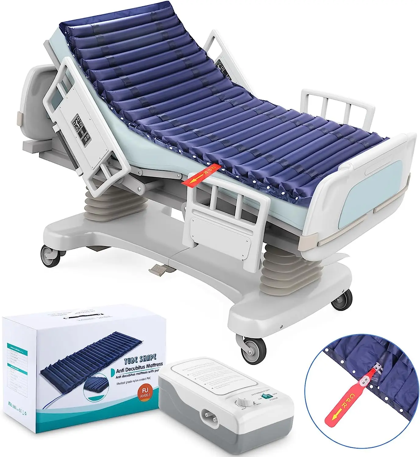 CPR Type Medical Electrical Anti-bedsores Inflatable Strip spital Bed Air Mattress With Built In Pump