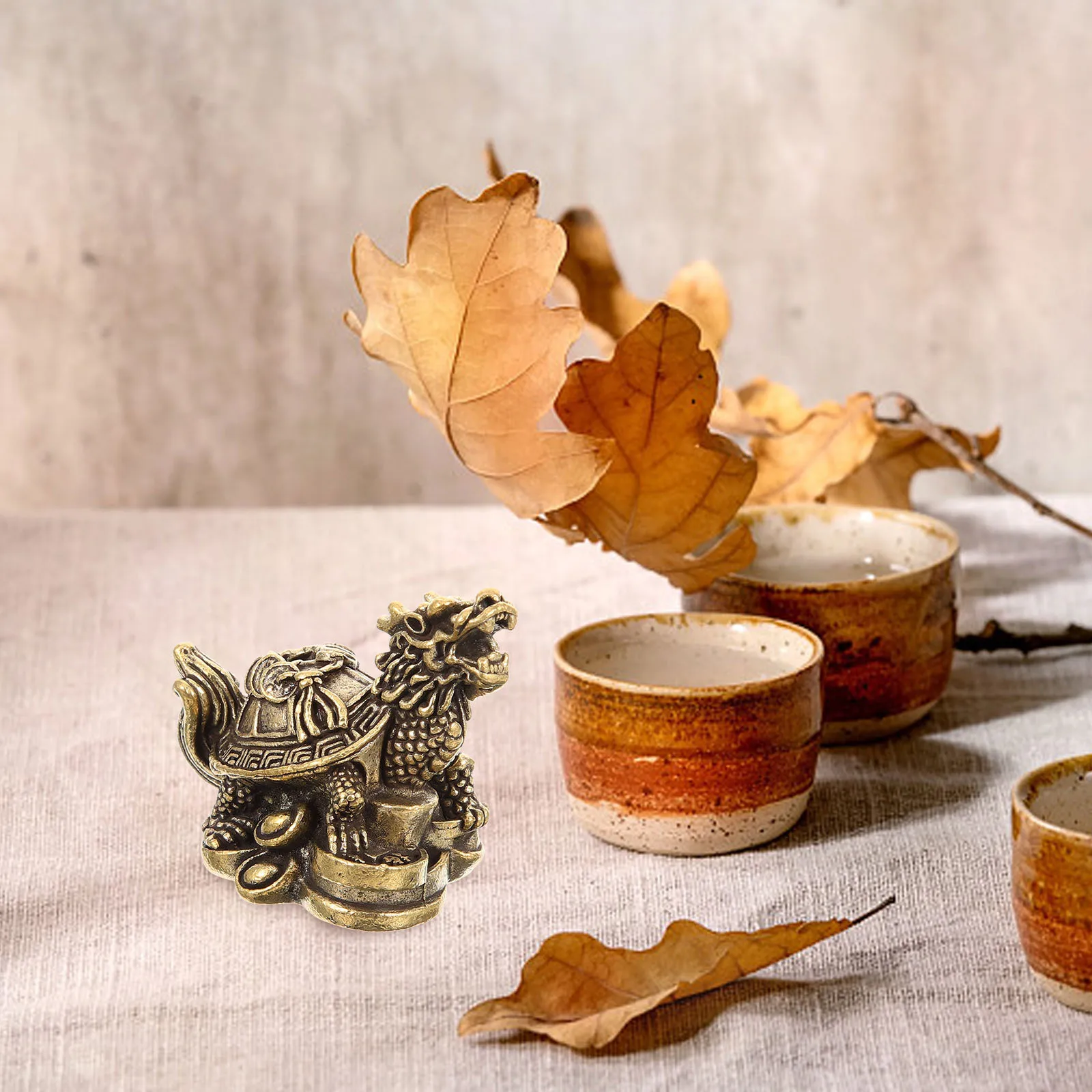 

Vintage Copper Dragon Turtle Statue Retro Small Desktop Decor Metal Craft Ornament Creative Indoor Decoration Copper Figurine