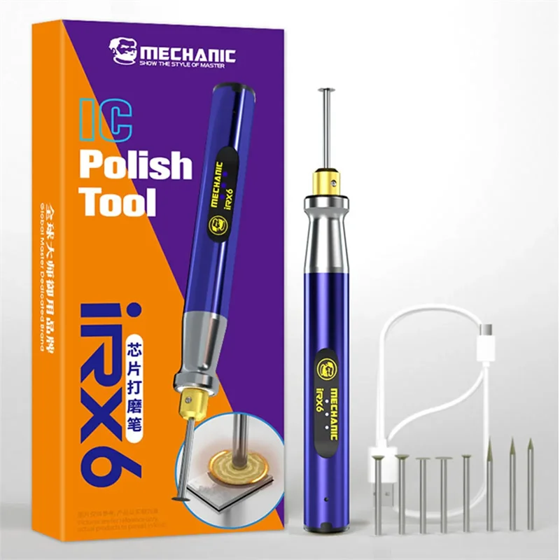 MECHANIC iRX6 Small Charging Wireless Handheld Chip Polishing Pen Electric Carving Pen Grinding Machine For Phone Repair Tool