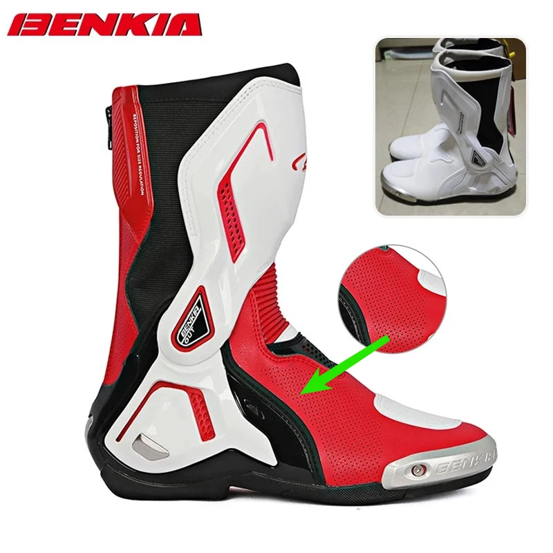 

Мотоботы BENKIA с сертификацией CE, профессиональные гоночные ботинки для трека, летние, противоударные, для бездорожья и ралли