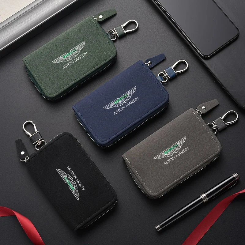 

Car Wallet Leather Key Case Multi Function Storage Keyring For Aston Martin DBX707 DBX S Valhalla Valkyrie Coupe Spider AMR Pro