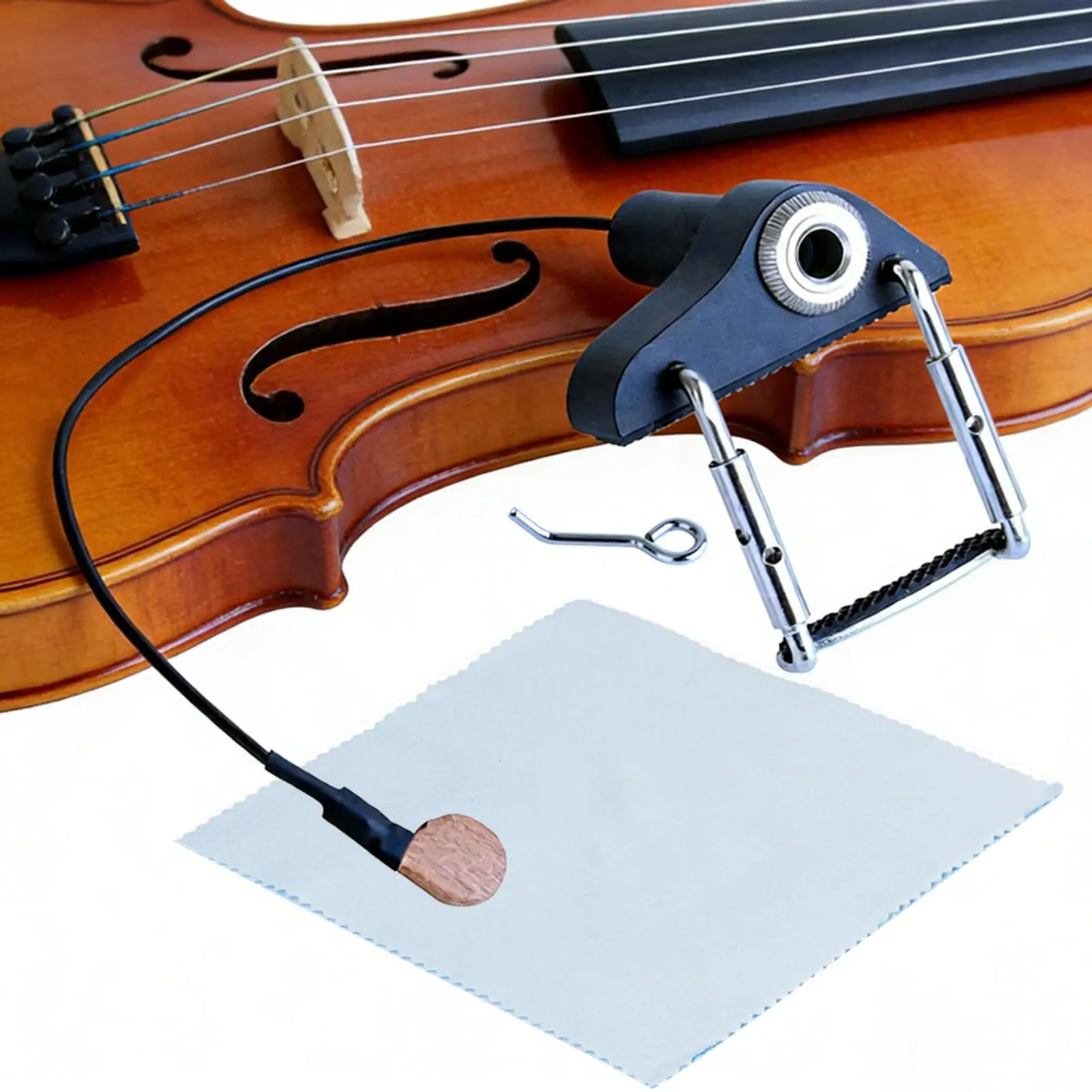 

Пьезо-датчик для скрипки с креплением на гибкой стойке и противоскользящей накладкой, акустический преобразователь для концертов и выступлений