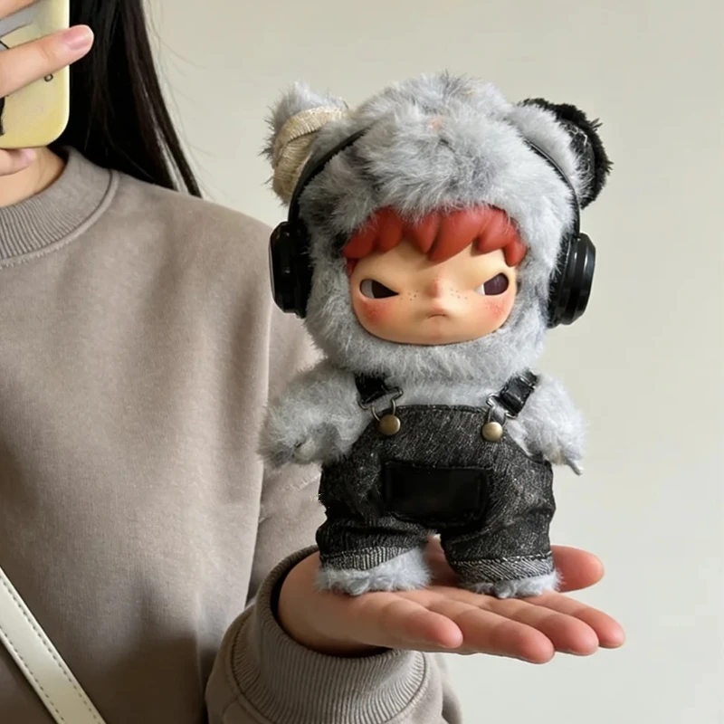For Hirono Labubu 3.0 Big Into Energy Doll Clothes Denim Overalls Outfitshirt Shorts Tide Cool Decoration Accessories