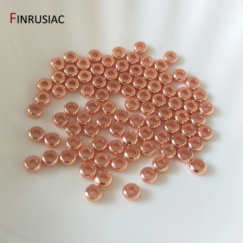 Runde flache Perlen aus vergoldetem Messing metall 3mm/4mm/6mm/8mm Distanz perlen für Schmuck herstellung DIY Zubehör Großhandel – Detail 22