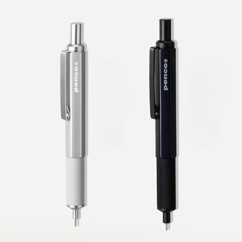 japon-hightide-penco-tipo-prensa-boligrafo-de-metal-mini-dibujo-de-alta-calidad-a-base-de-aceite-05mm-negro-recarga-regalo-de-papeleria-escolar
