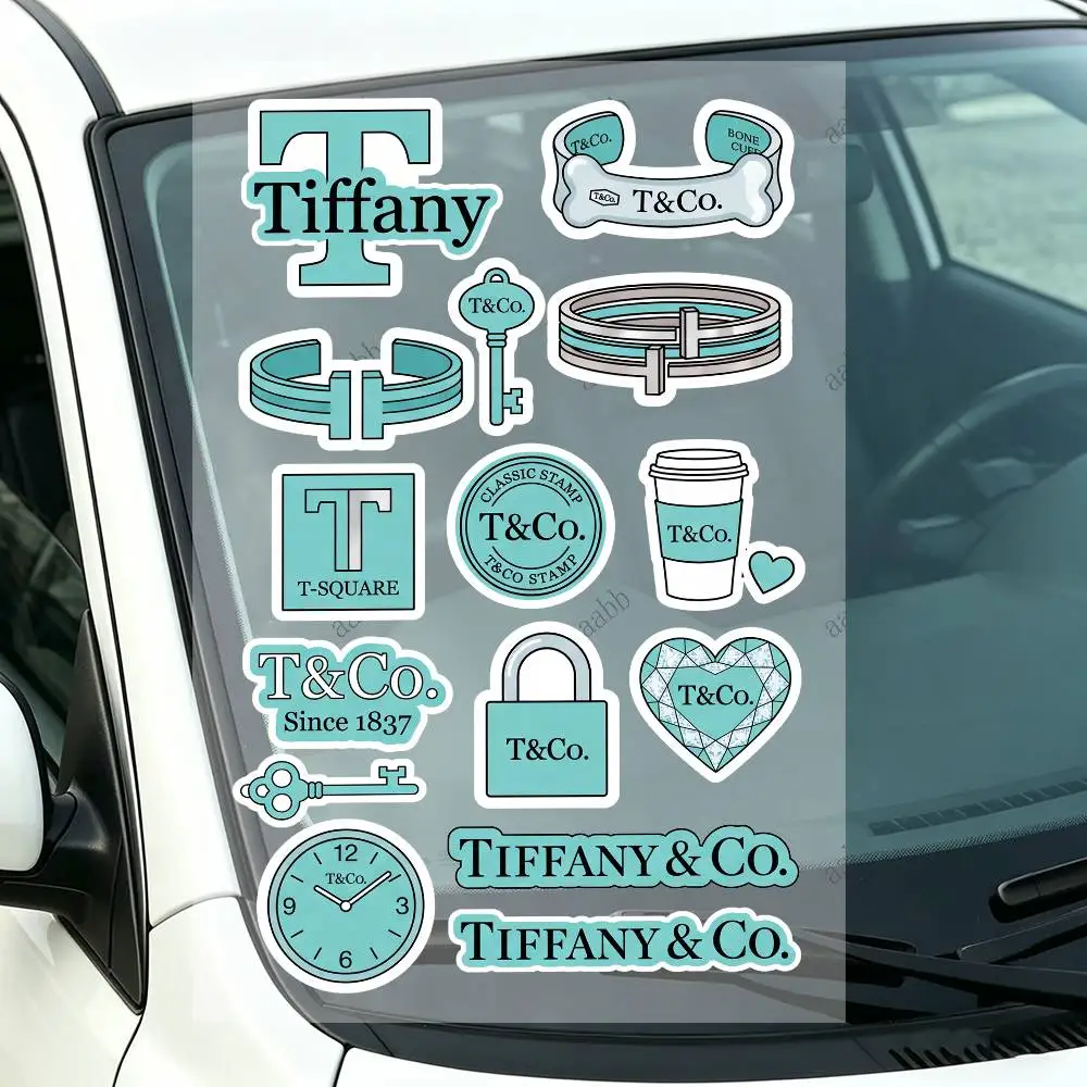 T-Tiff-any Motorcycle Sticker Set Reflective Decals For Helmet Fuel Tank Fairing Body Custom Bike Graphics Kit