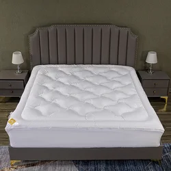Home Feather Bed Mattress 600 TC Cotton Shell White Down Hotel Mattress Quilted Soft Down Mattress Multi-Layered Soft Mattress