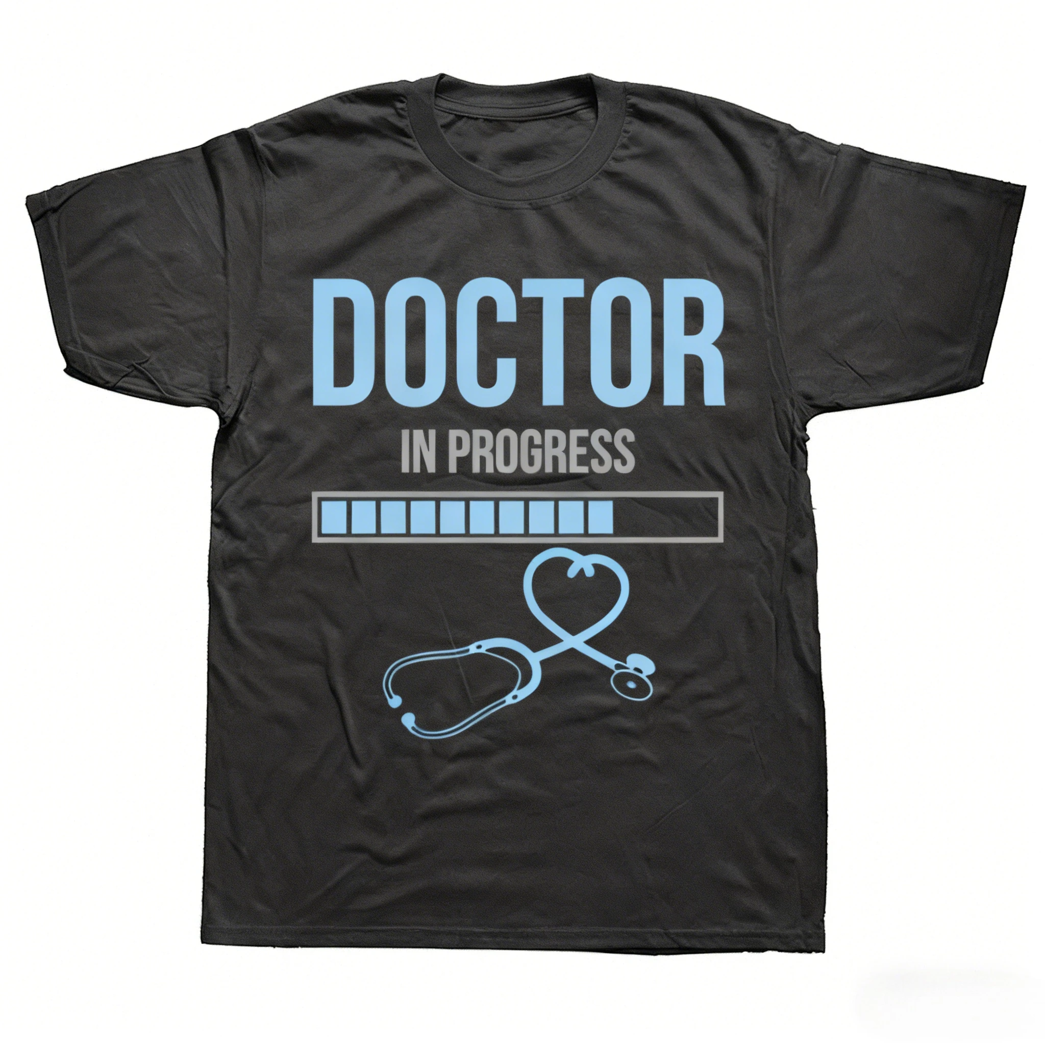 Doctor in Progress Loading Please Wait Stethoscope Medical Tee Tops Round Neck Short-Sleeve Tshirt Medical School T-shirts