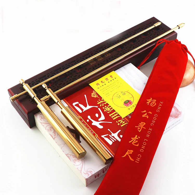 A PAIR Asia Geomantic master tool efficacious Eight Diagrams FENG SHUI Compass magnetic divine dragon dowsing Rod LUO PAN BOOK view 3