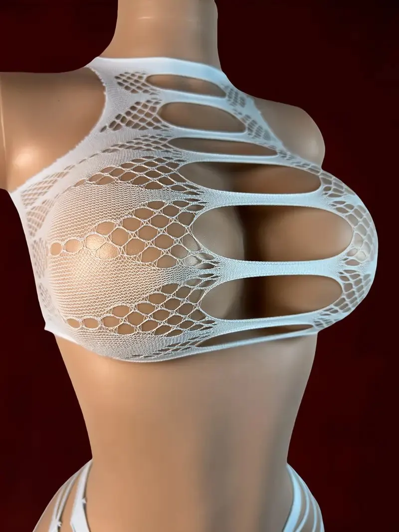 Sexy Dessous + Höschen Hohl Damen Unterwäsche Netz Body Transparent Mesh Body Anzug Kostüme Sexiest Enge Dessous