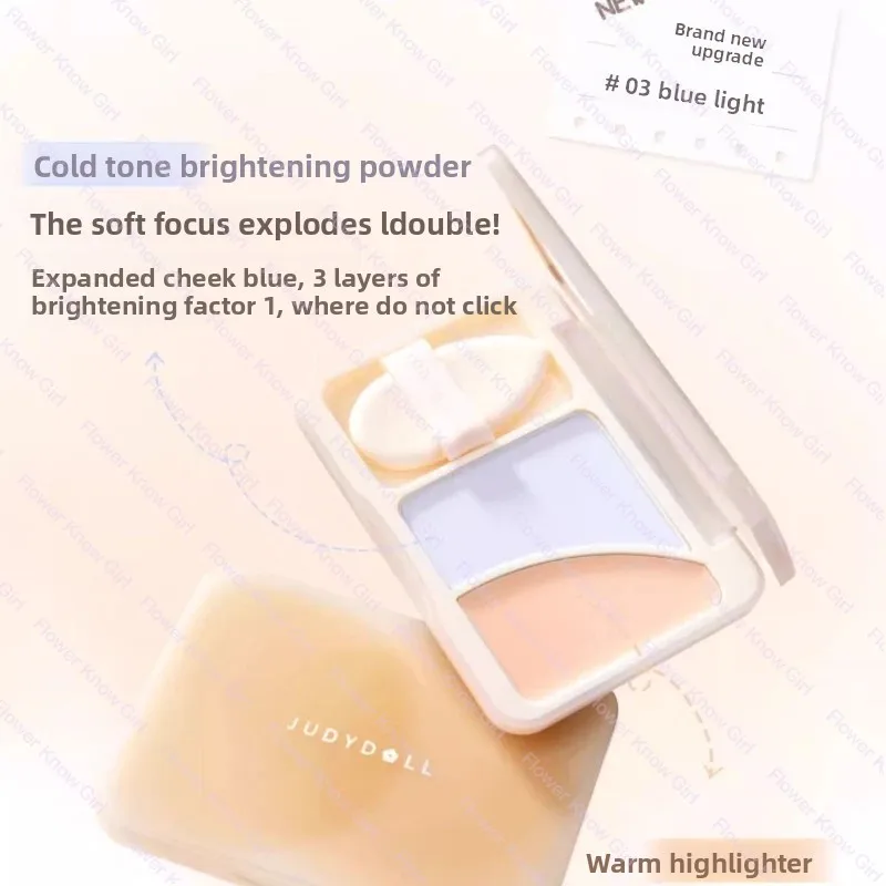 

Judydoll Brighten Palette Dual-Color Highlighter Palette Matte Powder Highlighting Cream Brightening Concealer for Tear Troughs