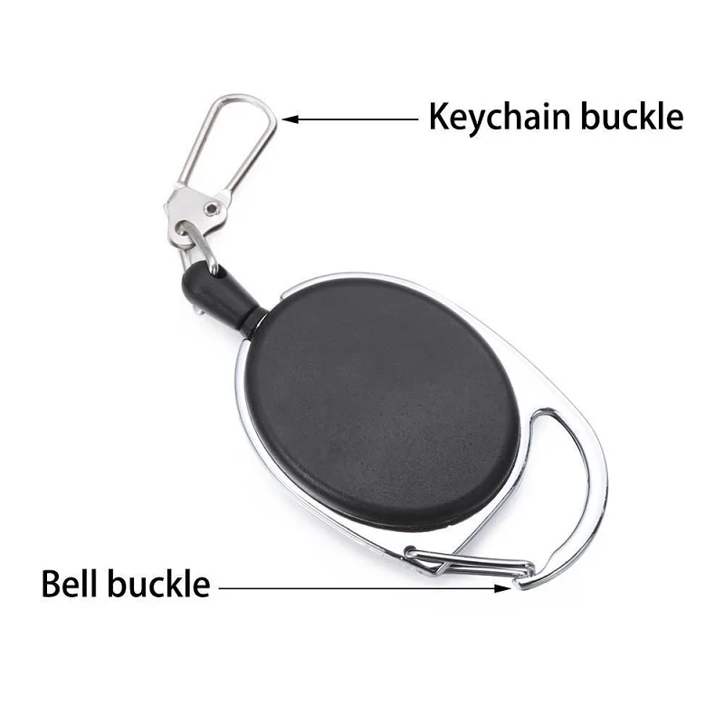 Anti-roubo Metal Keychain, Corda de fivela fácil de puxar, Chaveiro elástico, Chaveiro retrátil, Yoyo Ski Pass, Cartão de identificação, Sporty, 1PC