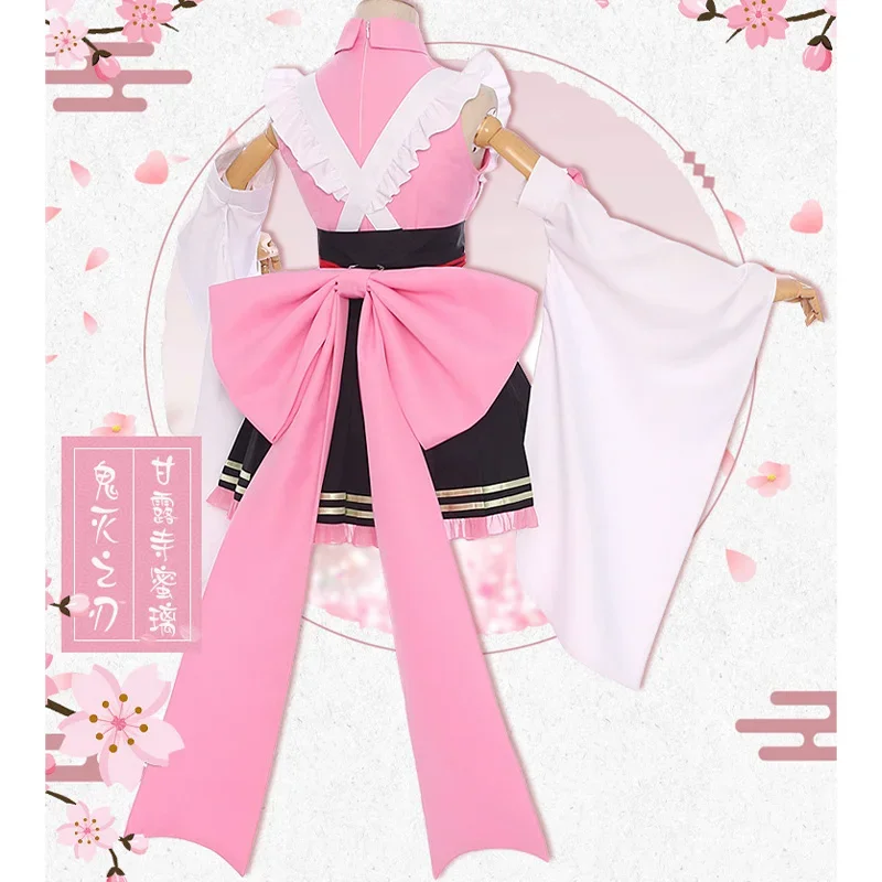 Anime Cosplay Costume Maid Uniforms Kanroji Mitsuri Kibutsuji Kimono Blade Kochou Shinobu Kamado Nezuko Cosplay Dress