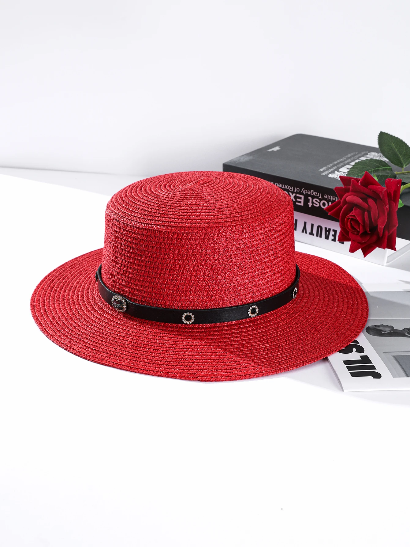 

Модная женская летняя соломенная шляпа от солнца с плоским верхом в стиле Хепберн