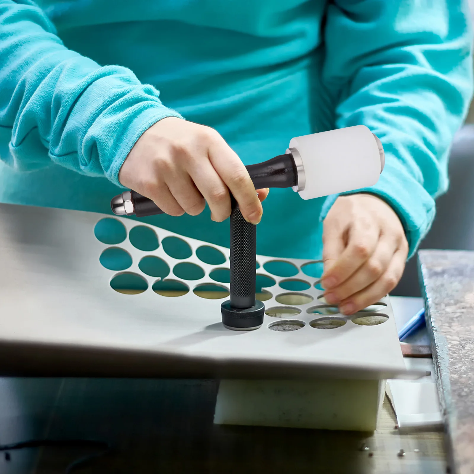 

1pc Carving Wood Handle Diy Leathercraft Tool Portable Engraving For Diy Tool Carving Printing Hammer Handmade