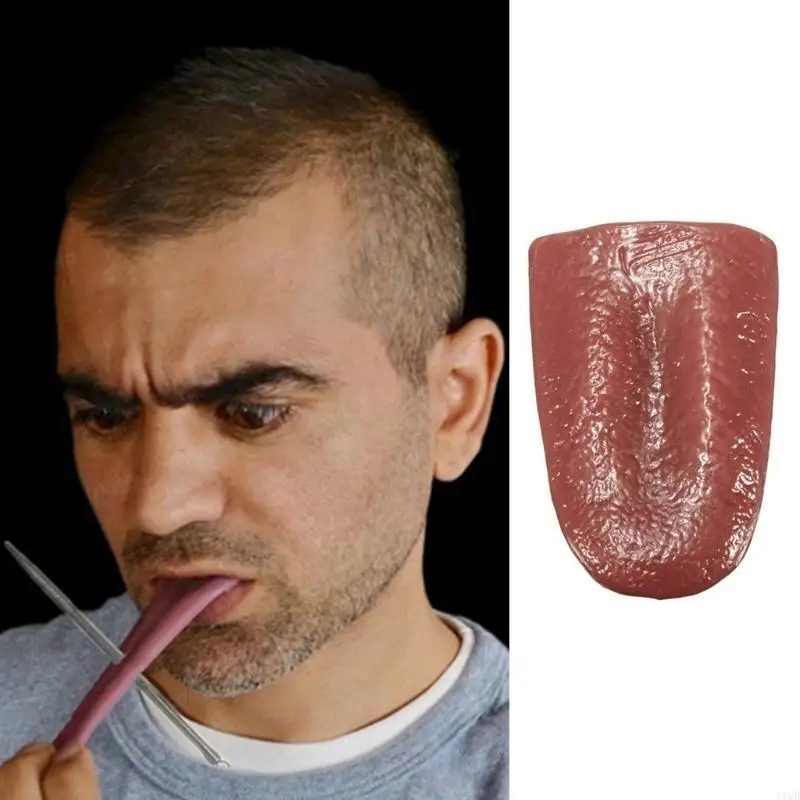 

Halloween Fake Tongue Realistic False Tongue Horrific Tongue Prop Tricks Prank