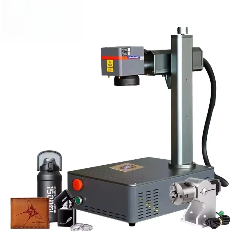 ZNKI Automatic Mini 3D Fiber  Marking Machine 20W 30W 50W  Scource Galvo Lens for Metal Gold Jewelry Plastic
