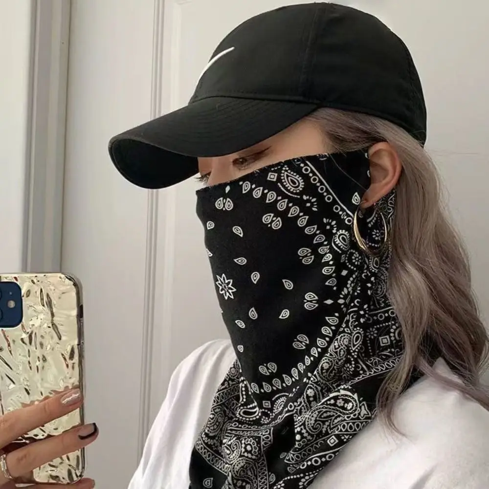 New Anti-UV Sunscreen Face Mask Ice Silk Breathable Face Cover Mask Thin Sleeves Summer Mask Sleeves Set Women's