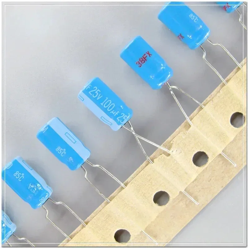 20PCS/100PCS Panas Early light blue type M Series 25V100uF Audio Capacitor 6.3x11mm