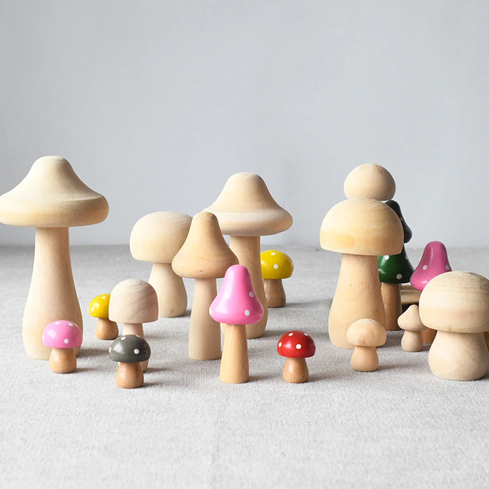 

10Pcs DIY Wooden Mushroom Pegs for Painting Craft Unfinished Wood Ornaments Creative Home Decoration Art Project Kit