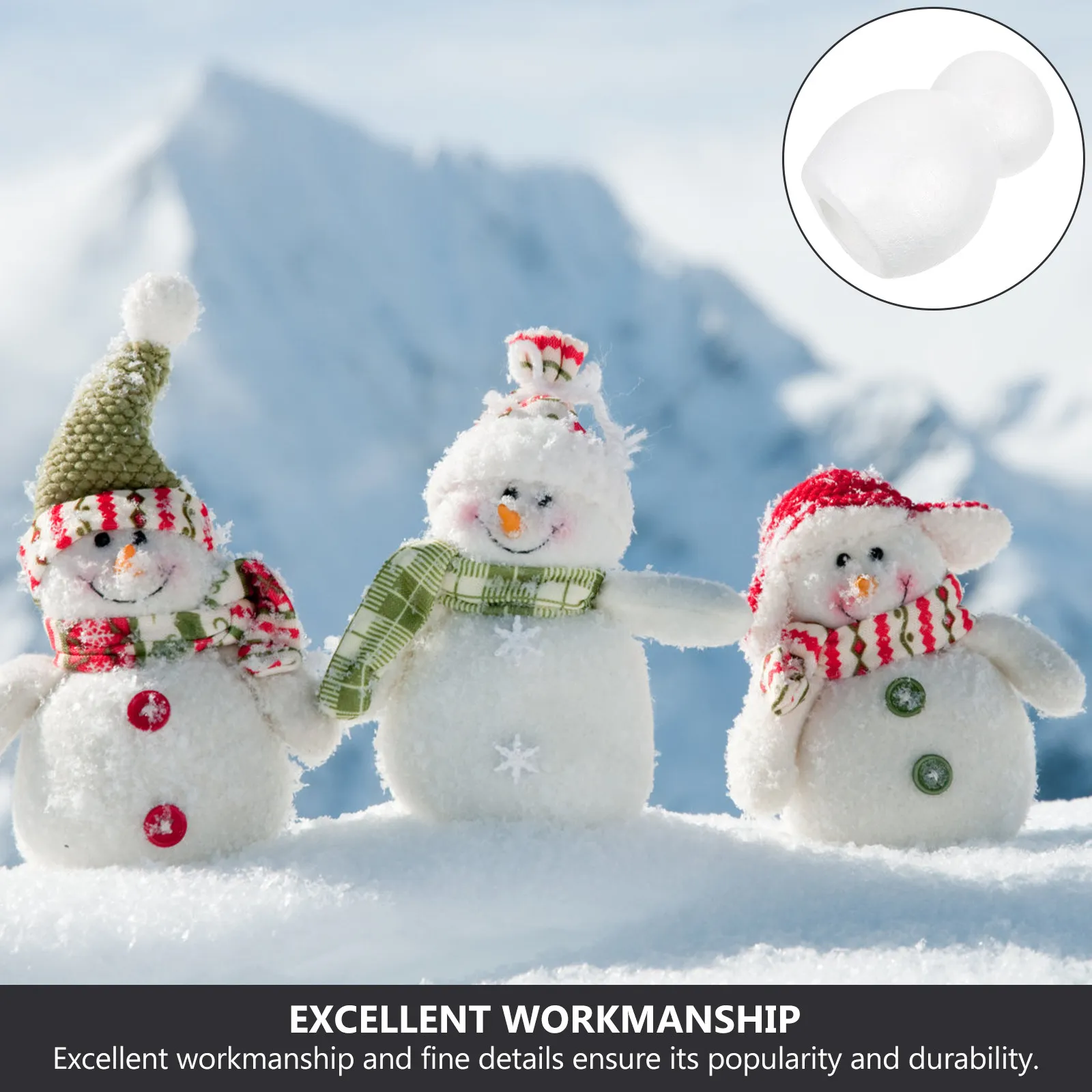3Pcs Foam Snowman Shape Models Kids DIY Painting Craft Kit Christmas Decor Educational Hands on Activity Fine Finger Movement